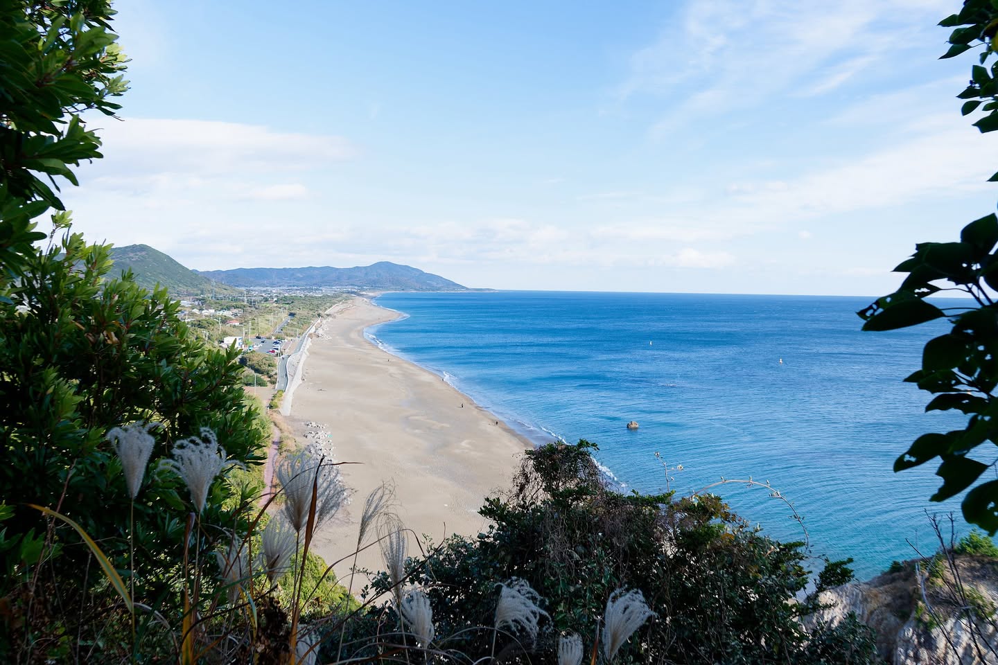 高台から見た伊良湖の海岸線