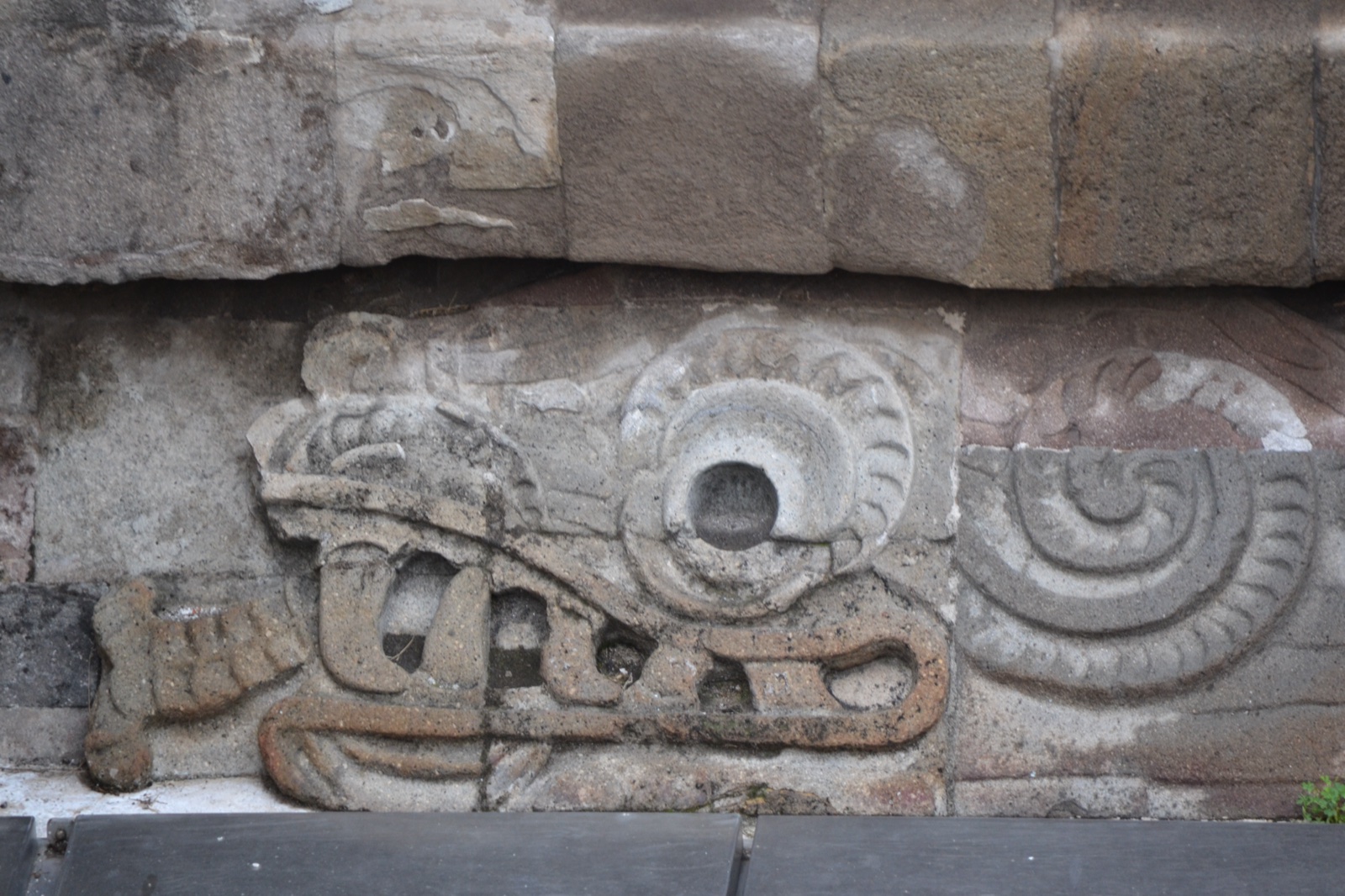 羽毛の蛇神殿の壁面彫刻