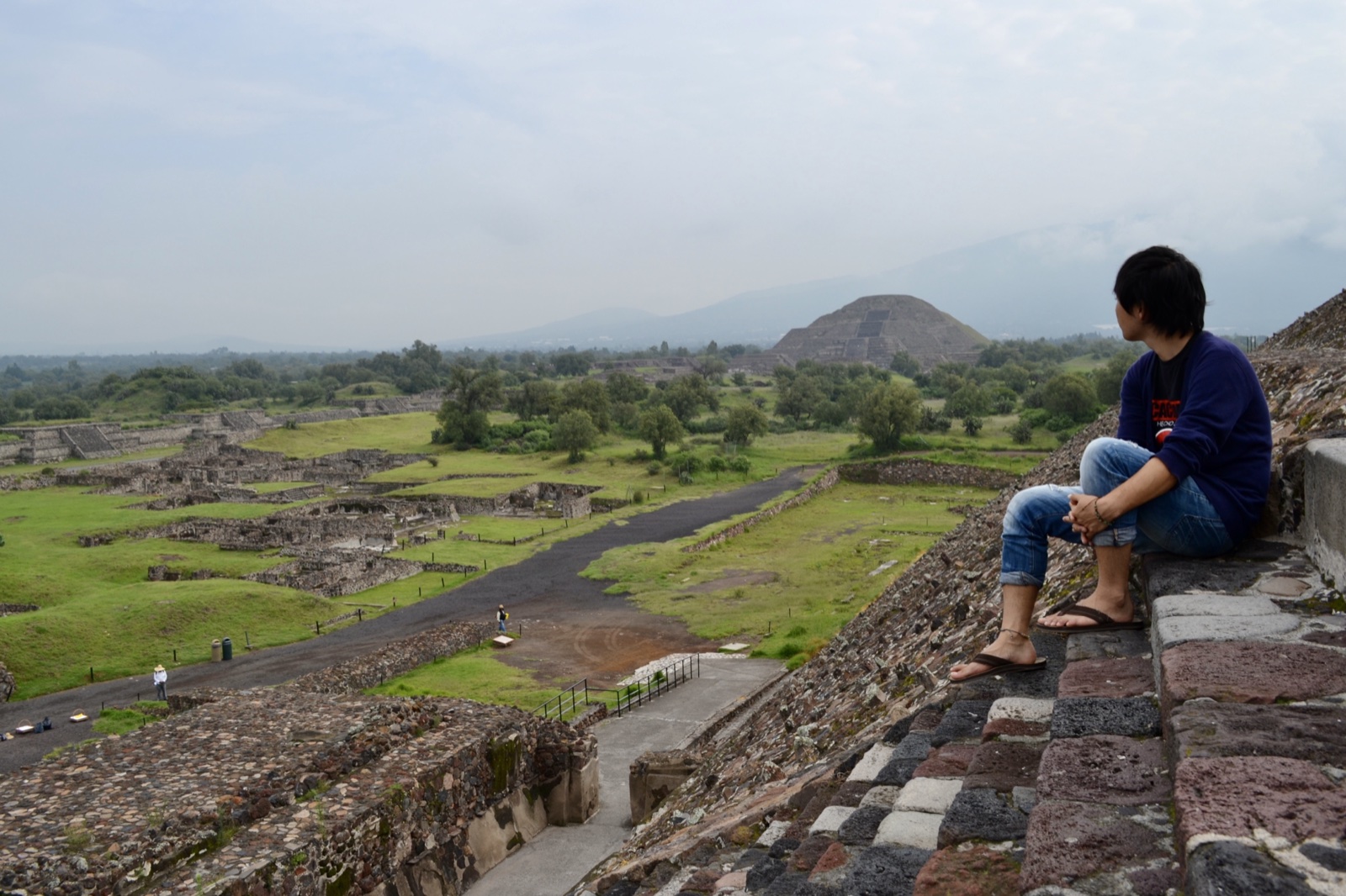 View of the Avenue of the Dead and Pyramid of the Moon from the top of the Pyramid of the Sun
